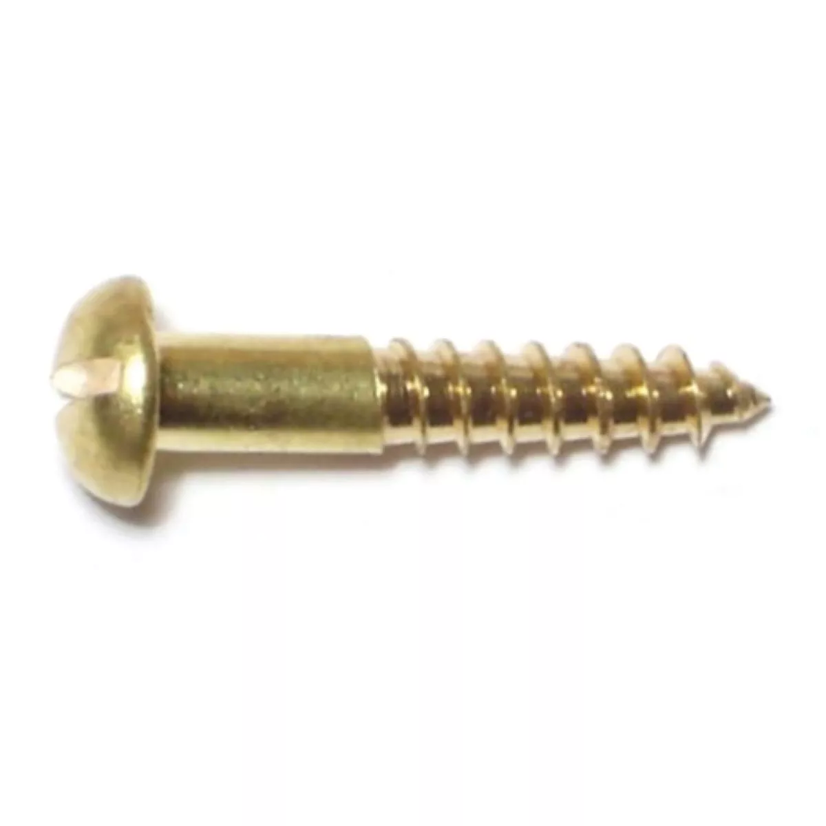 Midwest Fastener #6 x 3/4 In. Brass Slotted Round Head Wood Screws (12 Ct.)