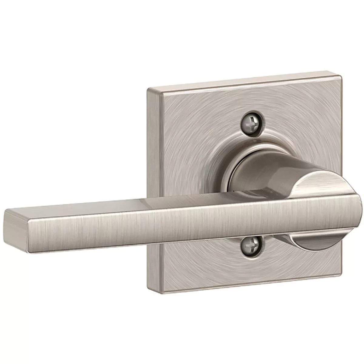 Latitude Lever Dummy x Collins Decorative Rose - Satin Nickel