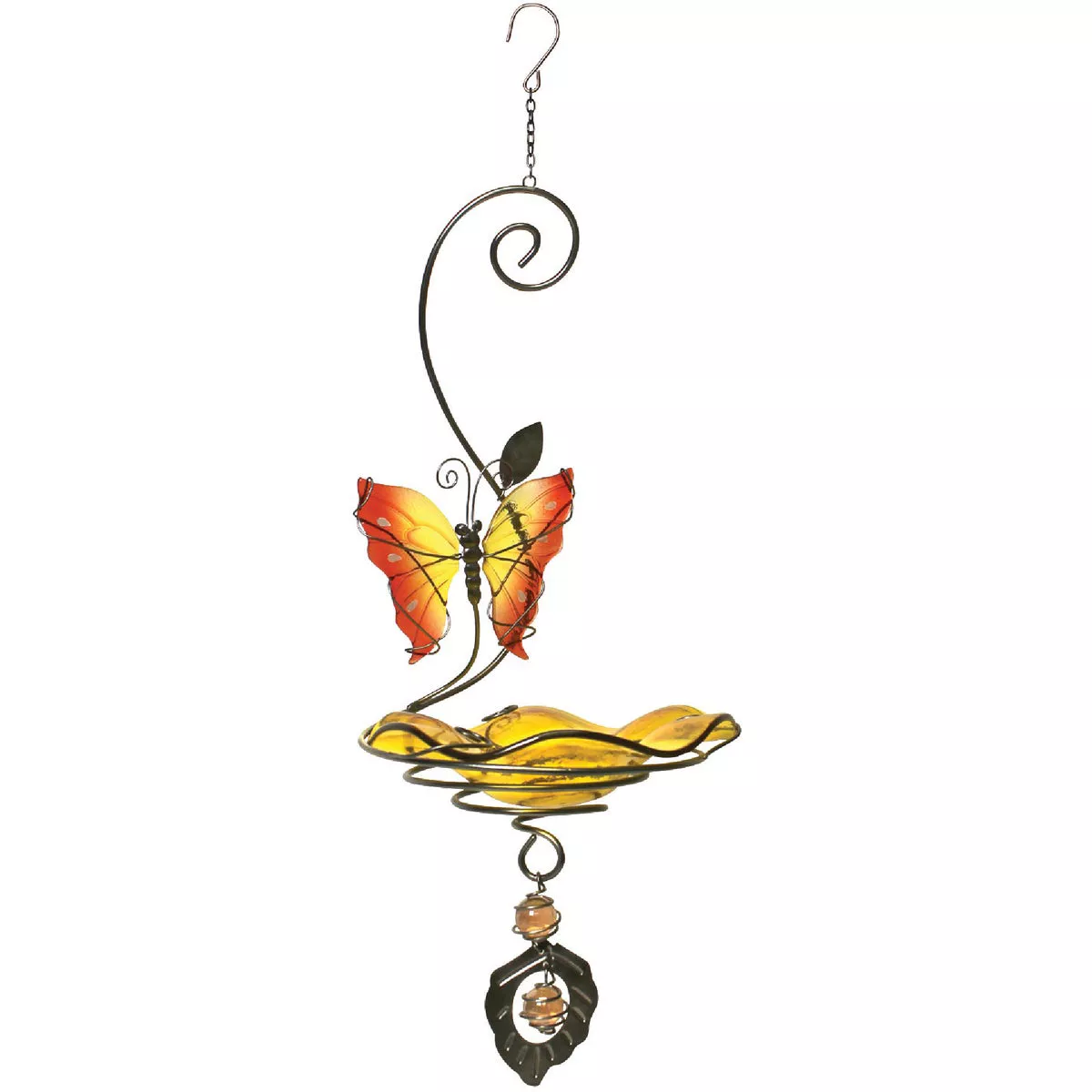 Heath Yellow Glass & Steel 1 Lb. Bird Feeder