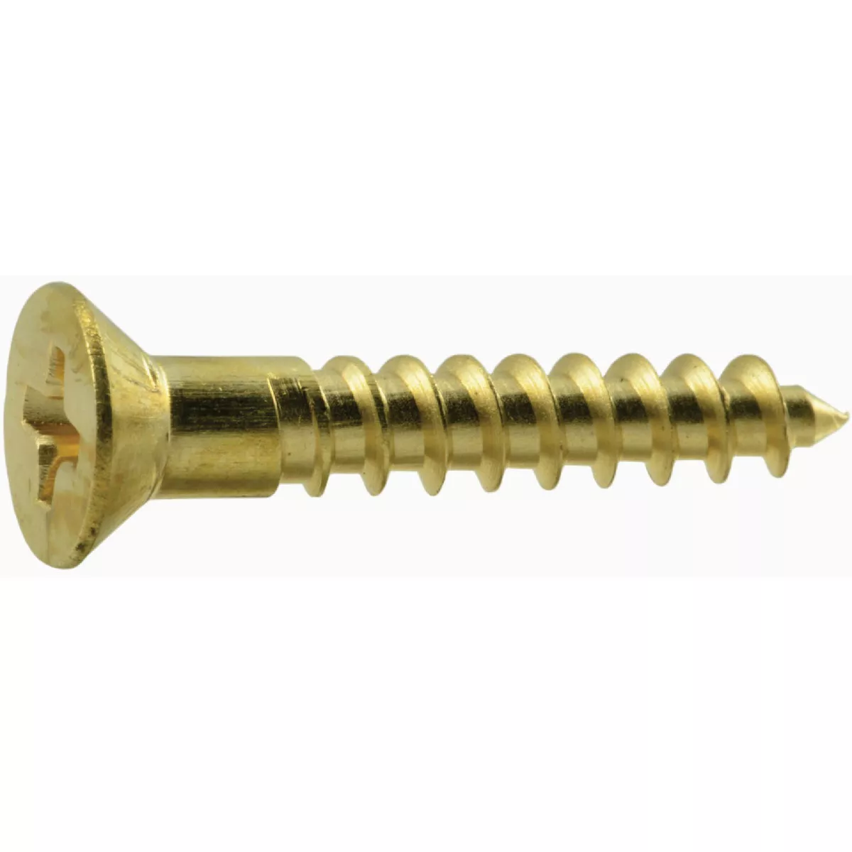 Midwest Fastener #8 x 1 In. Brass Phillips Flat Head Wood Screws (100 Ct.)-