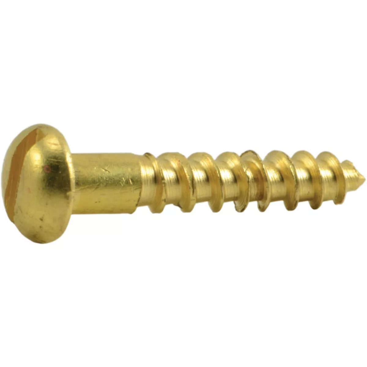 Midwest Fastener #4 x 5/8 In. Brass Slotted Round Head Wood Screws (12 ...