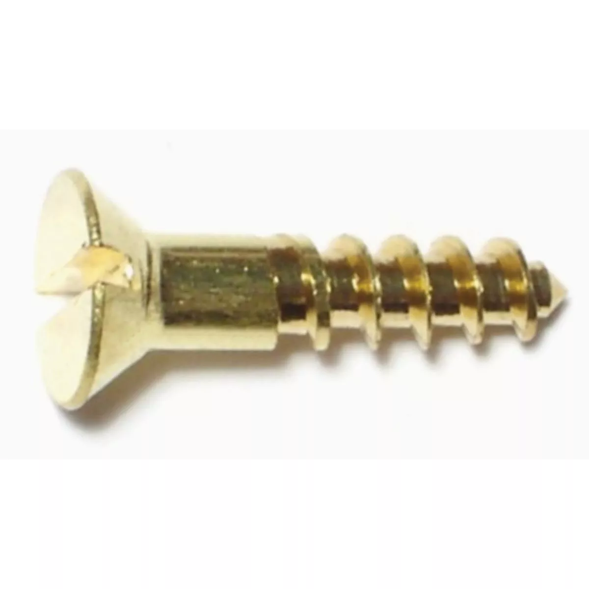 Midwest Fastener #8 x 7/8 In. Brass Slotted Flat Head Wood Screws (25 Ct.)