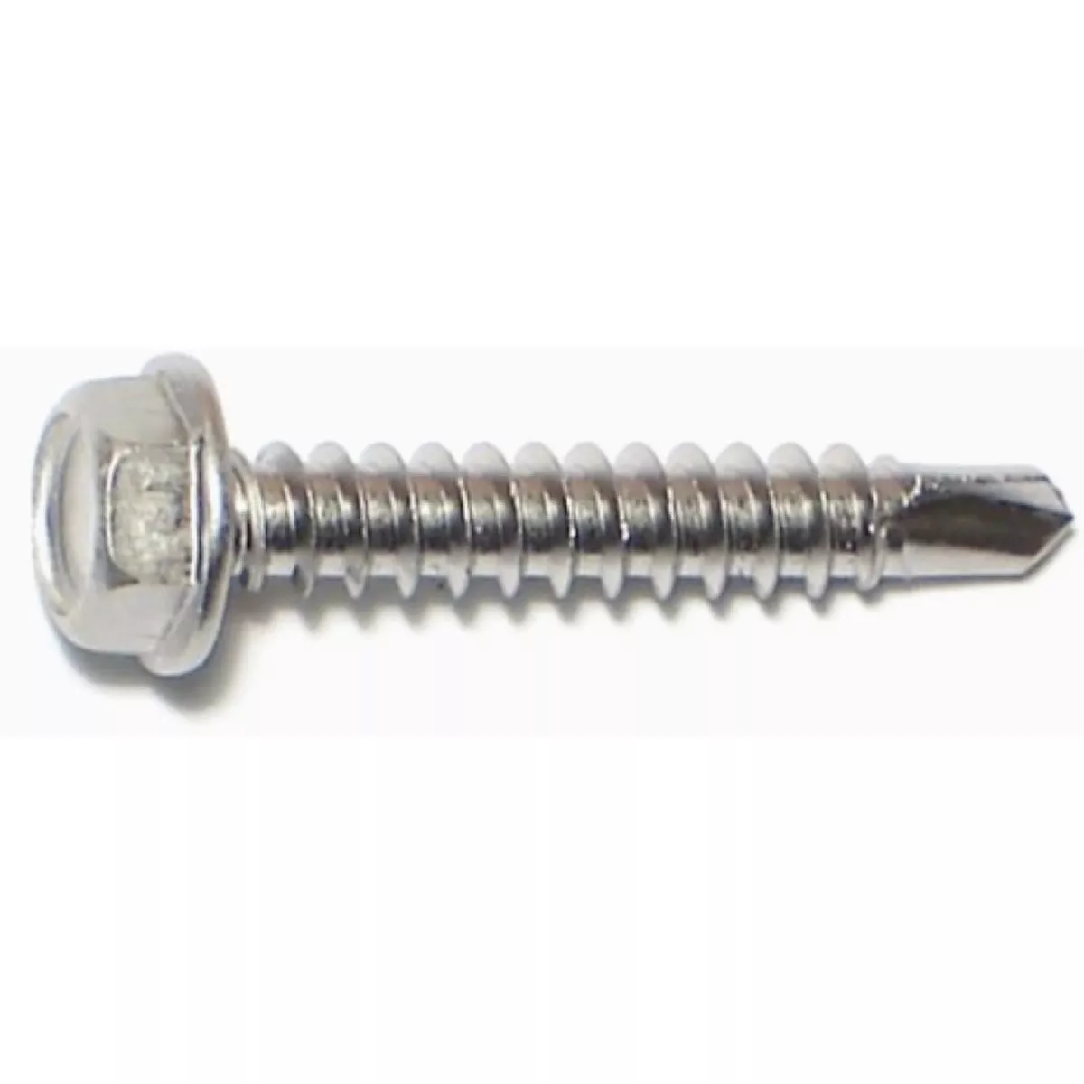 Midwest Fastener #8-18 x 1 In. 410 Stainless Steel Hex Washer Head Self-Drilling Screws (1 Ct.)-
