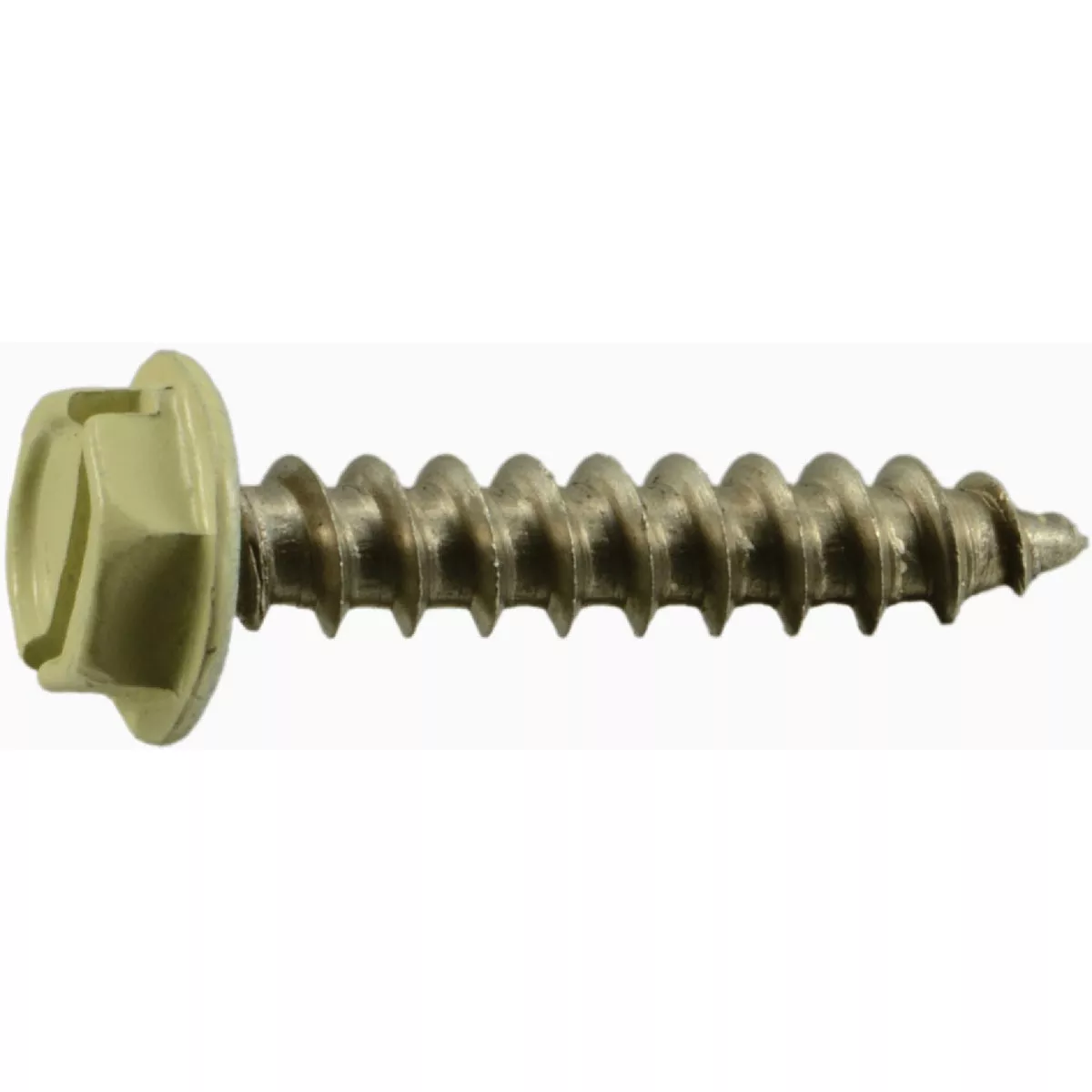 Midwest Fastener #10 x 1 In. Beige Painted 18-8 Stainless Steel Hex Washer Head Sheet Metal Screws (15 Ct.)