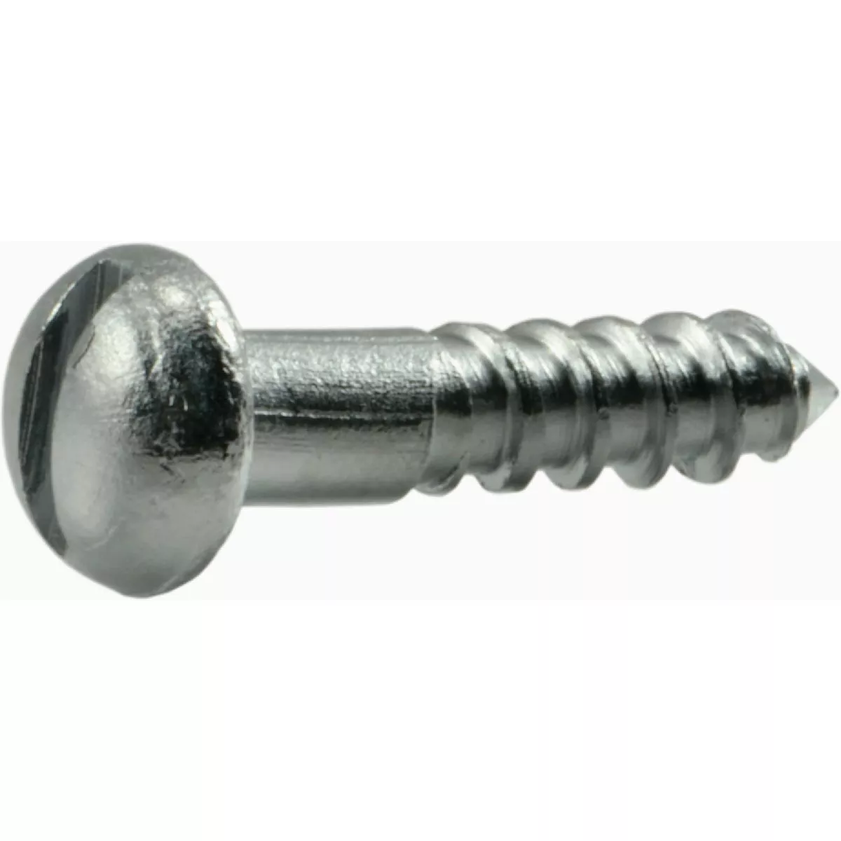 Midwest Fastener #4 x 1/2 In. Brass Slotted Round Head Wood Screws