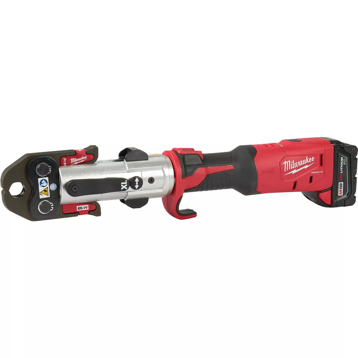 Milwaukee M18 18V Force Logic Lithium-Ion Long Throw Cordless Press Tool 1/2 In. to 1 In. Kit