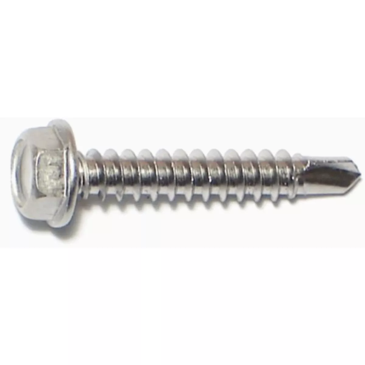 Midwest Fastener #8-18 x 1 In. 410 Stainless Steel Hex Washer Head Self-Drilling Screws (30 Ct.)-