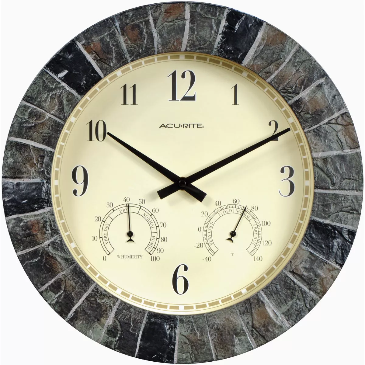 AcuRite 14 In. Faux Slate Wall Clock Thermometer
