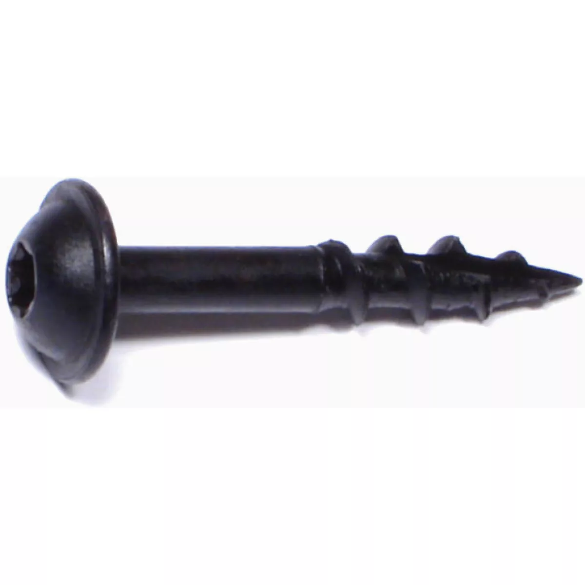 Midwest Fastener #7 x 1 In. Black Phosphate Steel Coarse Thread Star Drive Round Washer Head Pocket Screws