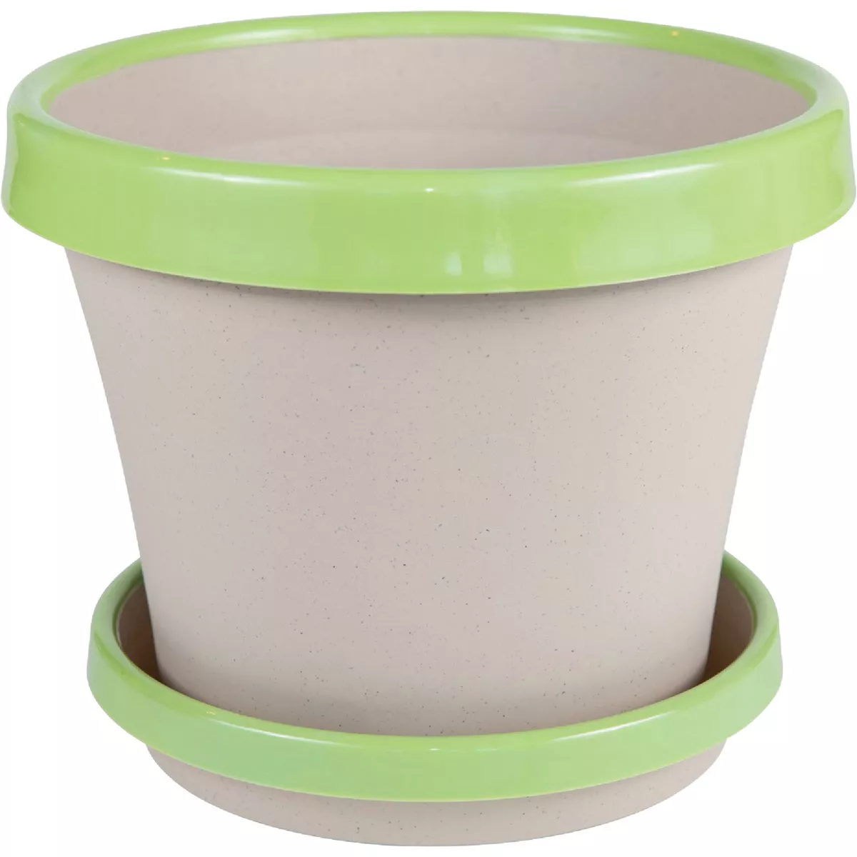 Bloem Terra 12 In. Plastic Taupe w/Honey Dew Planter Tray