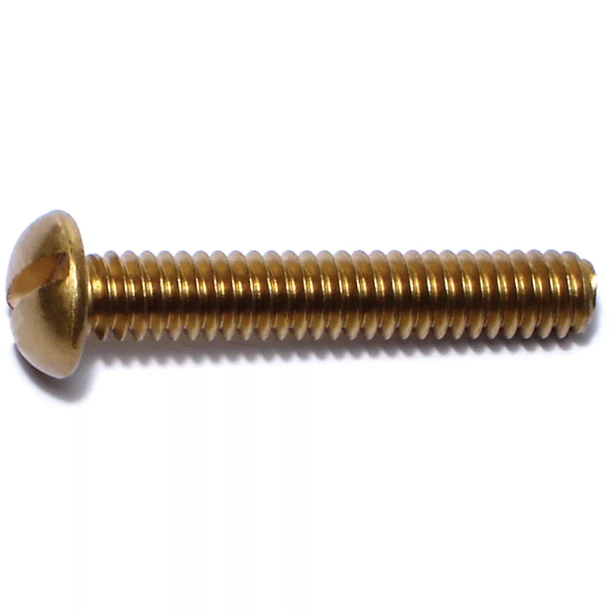 Midwest Fastener 1/4 In.-20 x 1-1/2 In. Brass Coarse Thread Slotted Round Head Machine Screws