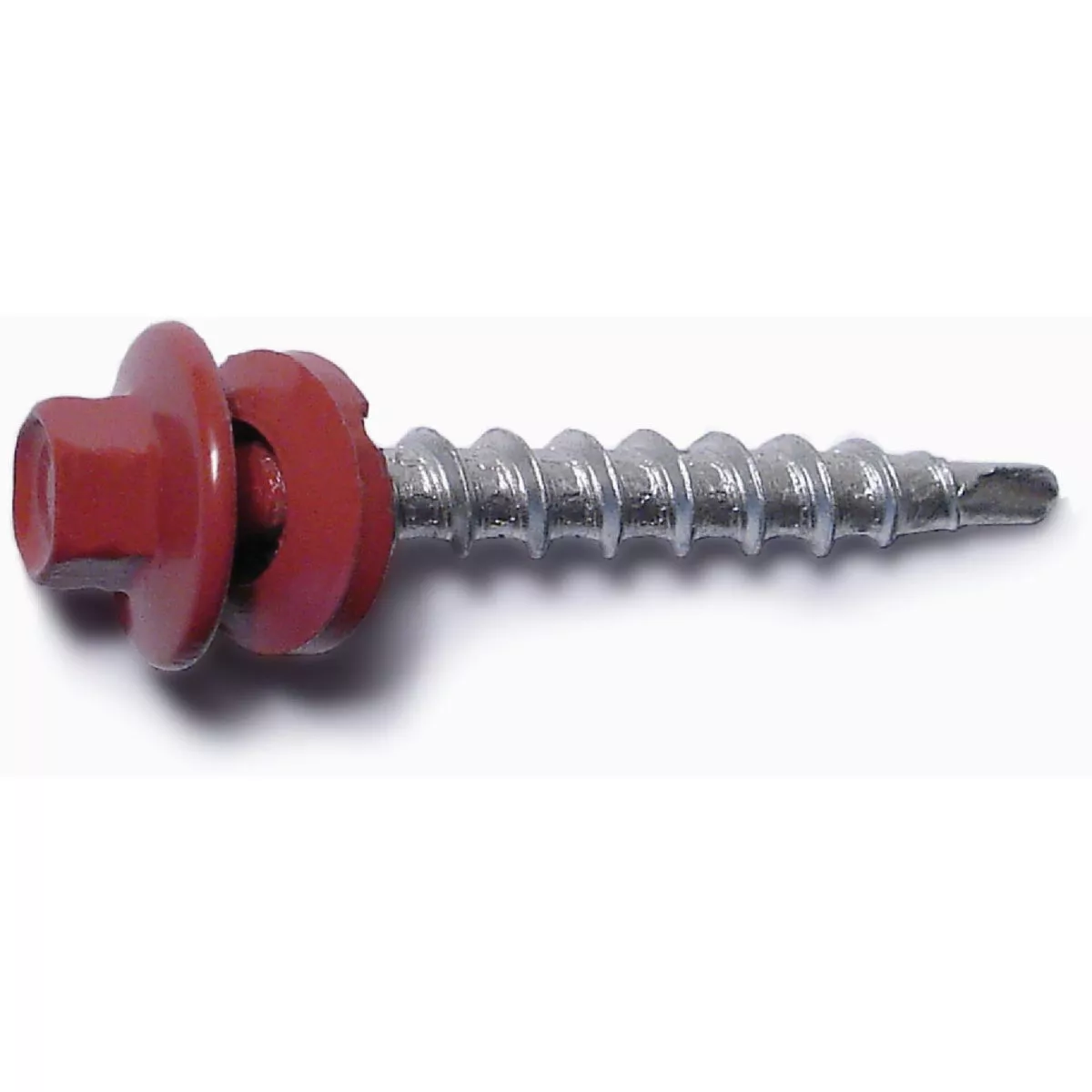 Midwest Fastener #10-14 x 1-1/2 In. Red Painted Steel Hex Washer Head Pole Barn Self-Drilling Screws (20 Ct.)