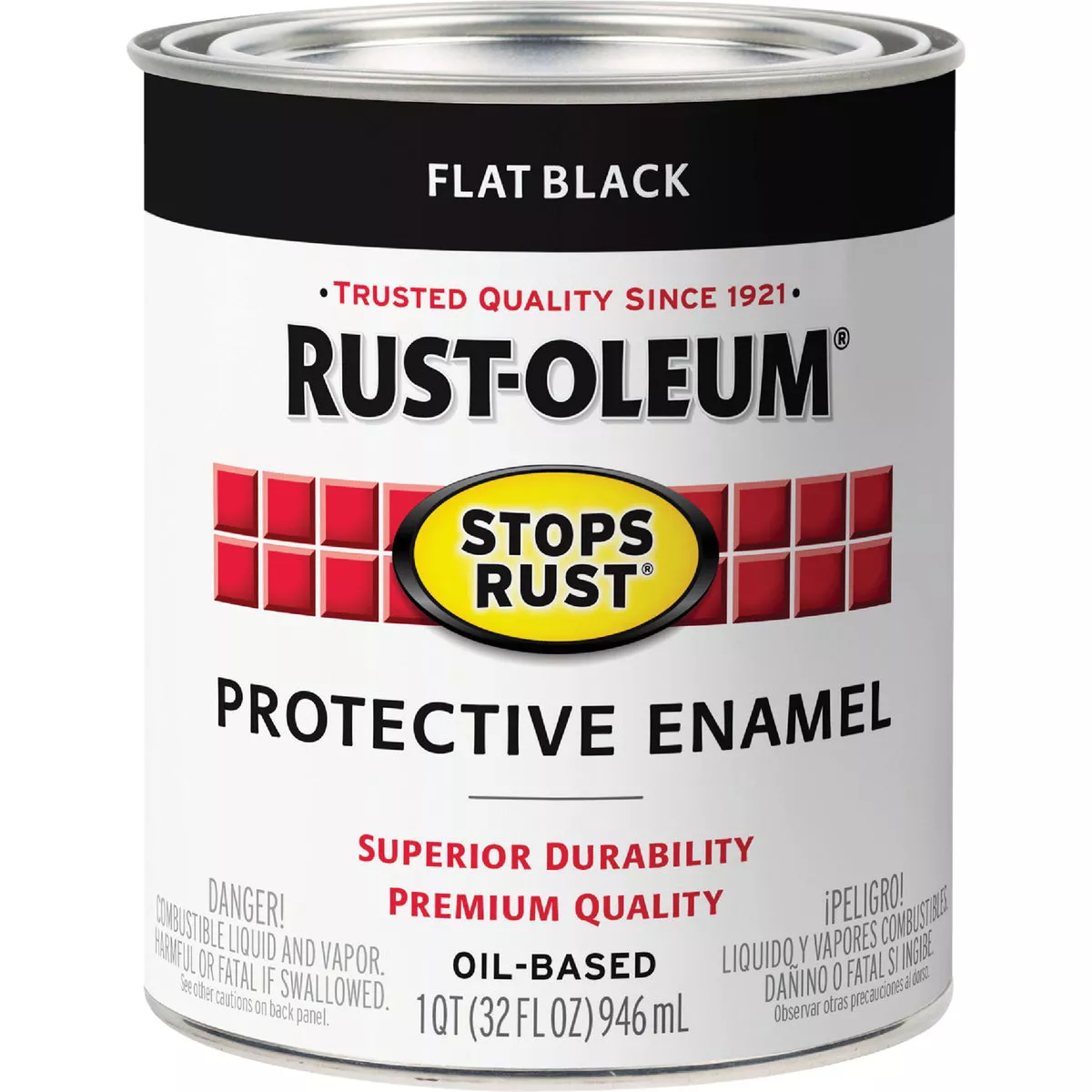Rust-Oleum Stops Rust Enamel Flat Black (100 Voc)-QT