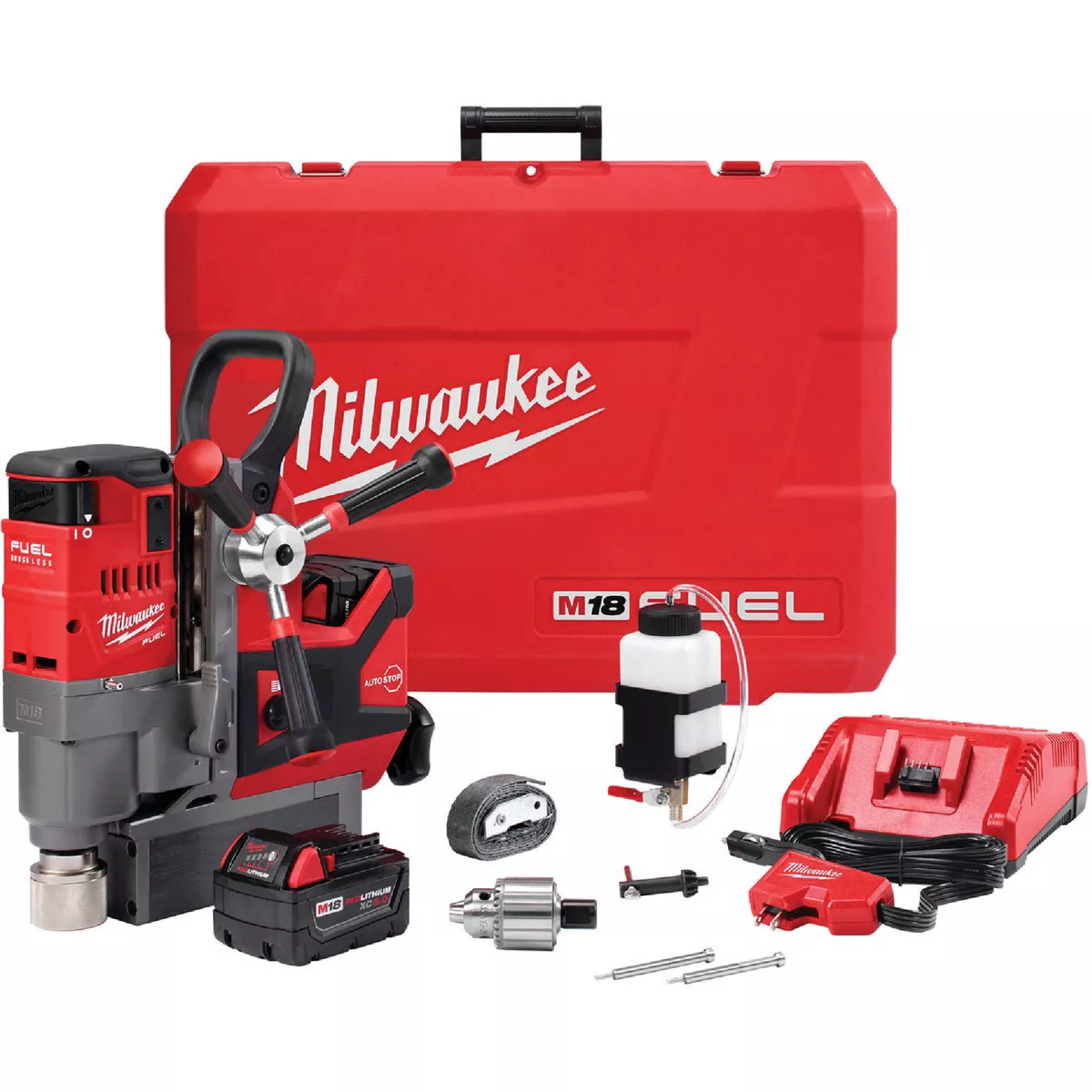 Milwaukee M18 18 V. 1-1/2 In. Quick Change Cordless Lineman Magnetic Drill Kit