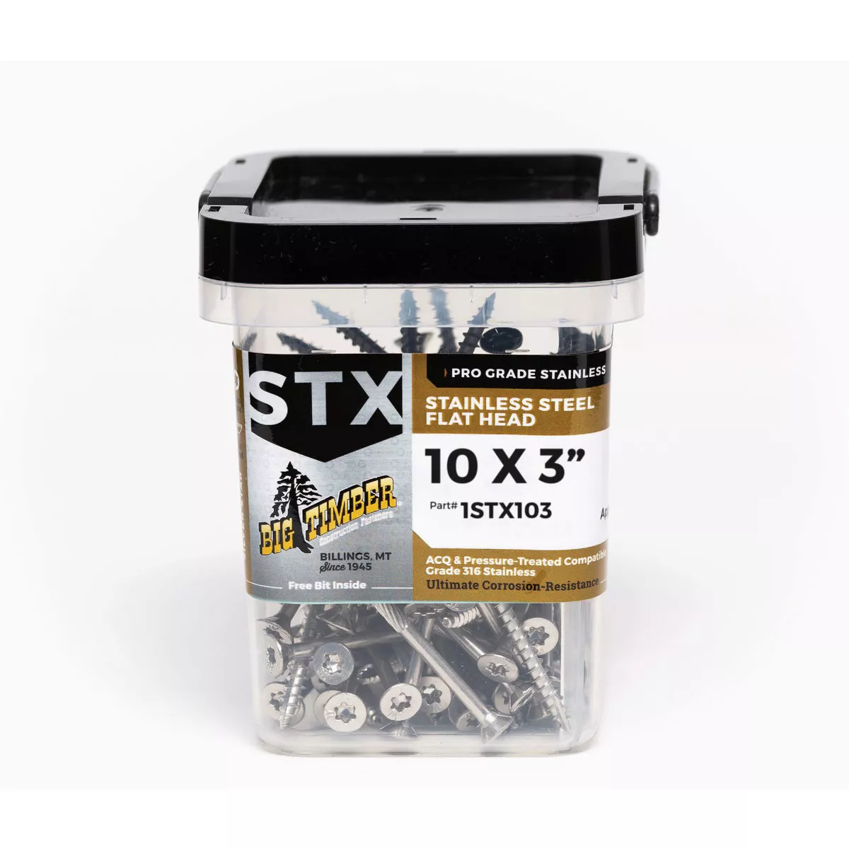 Big Timber #10 x 3 In. Stainless Flat Head Wood Screw (69 Ct., 1 Lb.)