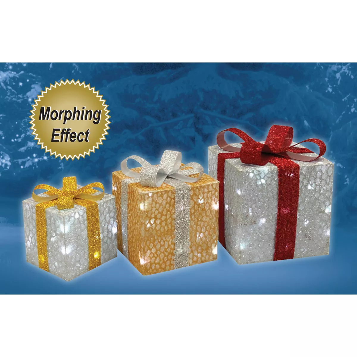 Brite Star 8 In./10 In./12 In. LED 3D Morphing 3-Present Set