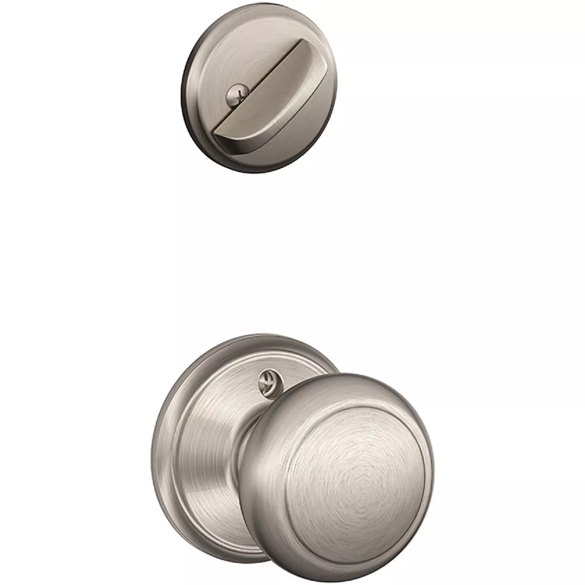 Schlage F Series Andover Satin Nickel Inside Entry Door Handleset-