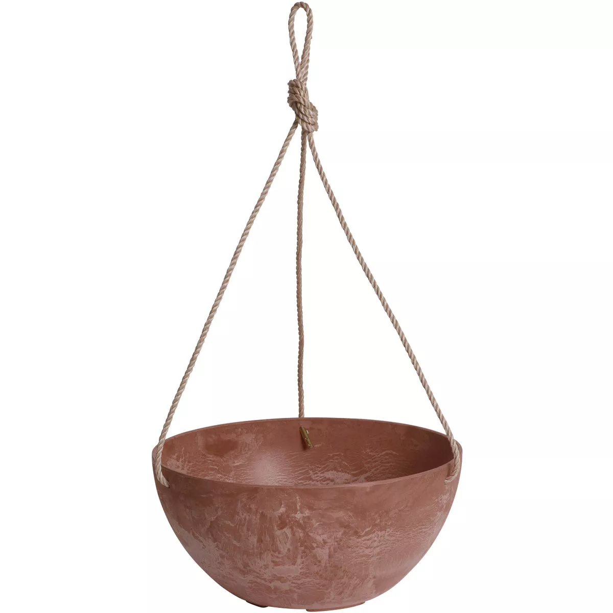 Novelty StoneArt Napa 12 In. Resin & Stone Powder Rust Round Flower Hanging Bowl Planter