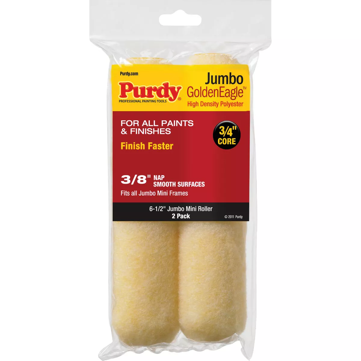 Purdy Golden Eagle Jumbo Mini Roller Cover, 6-1/2 In. x 3/8 In. (2-Pack)