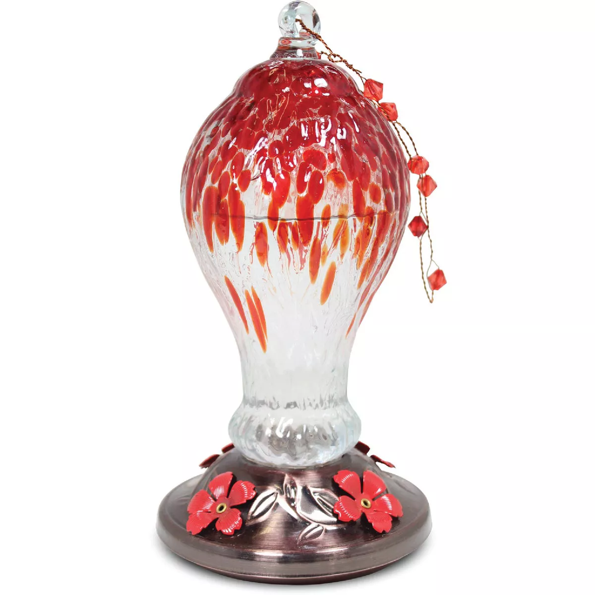 Pinebush Elegant Glass Hummingbird Feeder