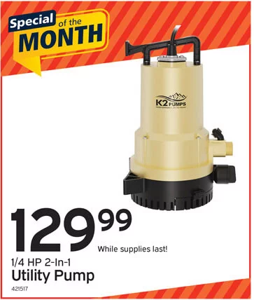 Special of the Month | 1/4hp 2-in-1 Utility Pump