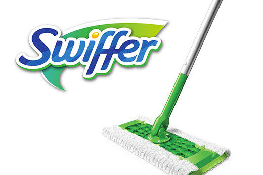 A green Swiffer mop
