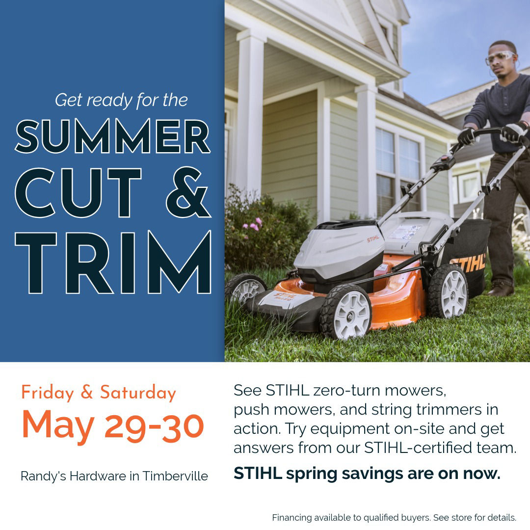 Summer Cut & Trim at our Timberville location on May 29 & 30.