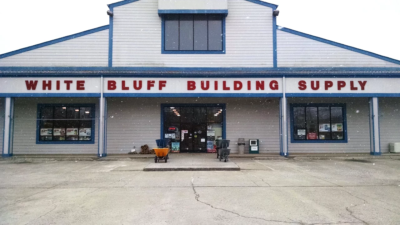 white bluf building supply store